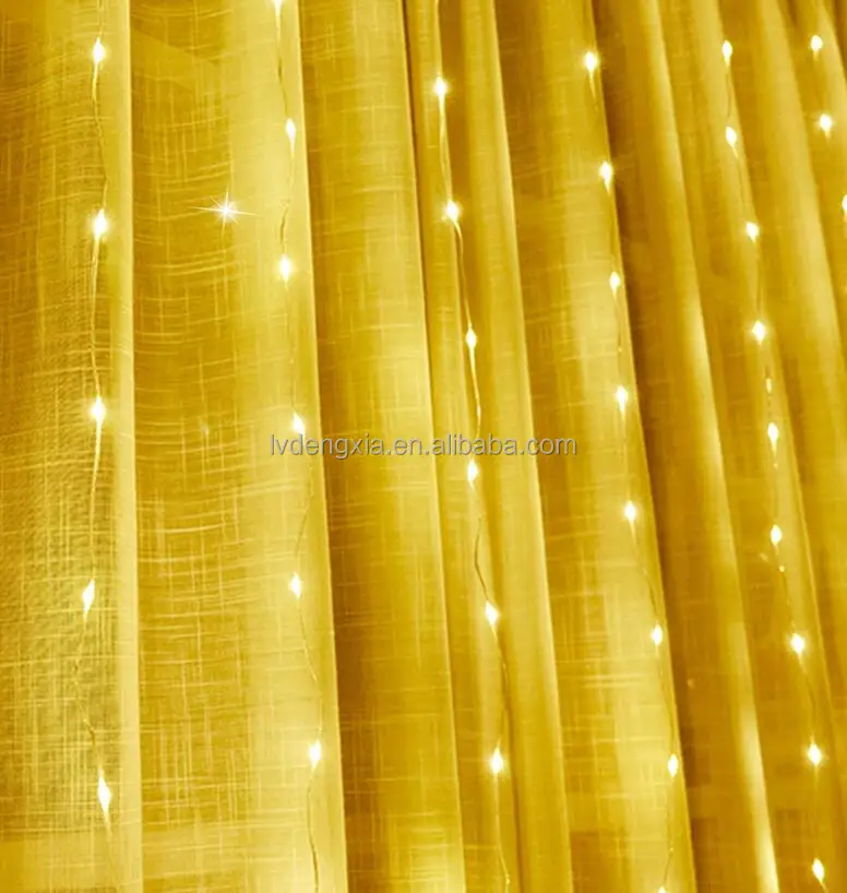 Solar Curtain Lights Garden Outdoor Waterproof Curtain Lights with 8 Modes Timer Waterfall Solar Fairy Lights for Wedding