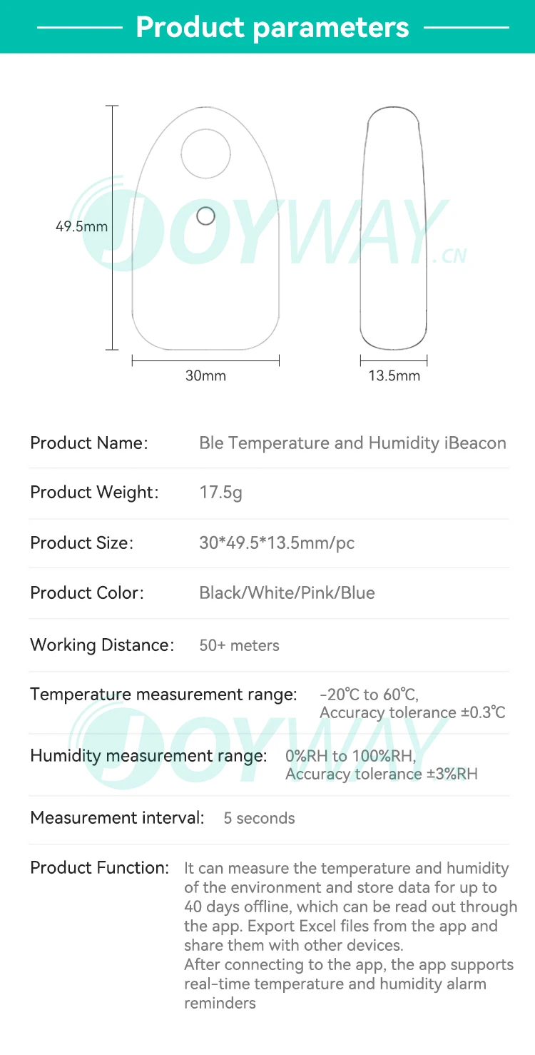 Iot Wireless Waterproof Ibeacon Temperature & Humidity Sensor Ble ...