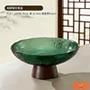 Hammered Acacia Wood Round) Green