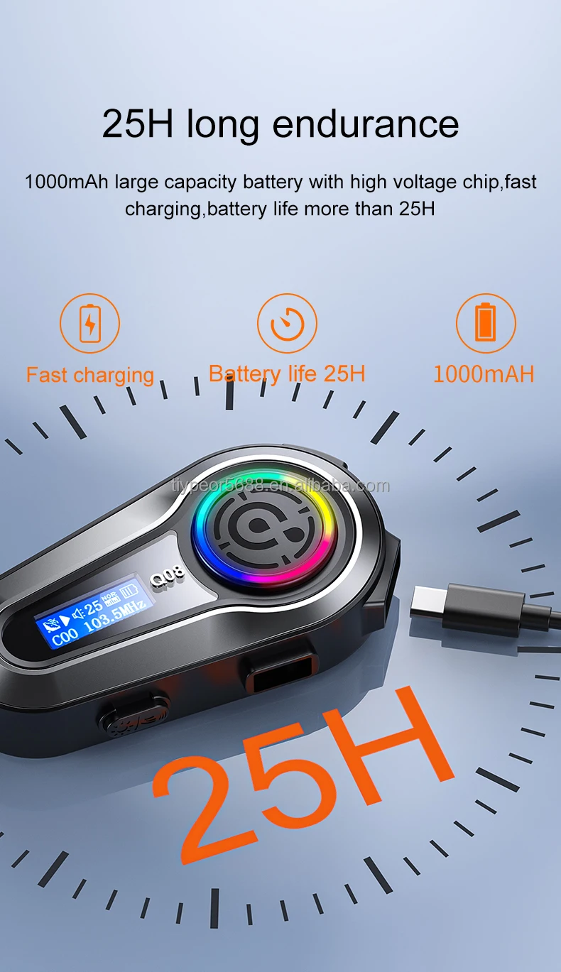 product tiypeor high quality cycling helmet headphones waterproof wireless 40mm diameter high quality speaker motorcycle intercom-6