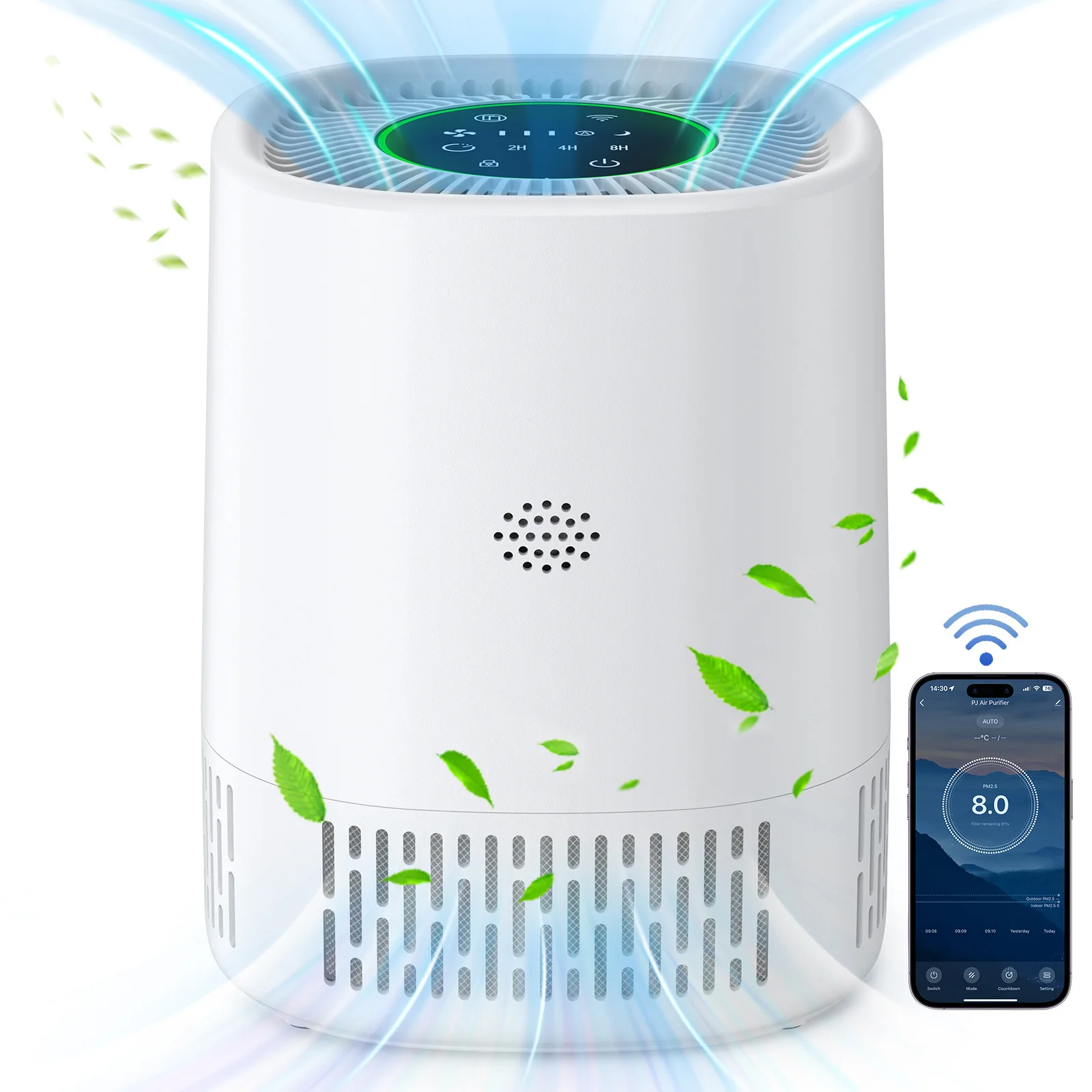 New Model of air Purifier Home Desktop Tabletop Touch-screen Wi-Fi Smart air Purifier 2
