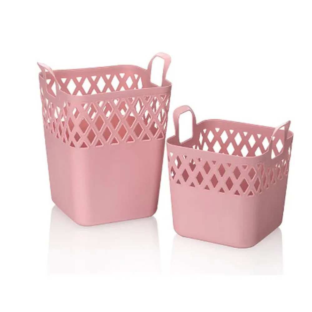High Quality Plastic Square Cross Border Home Storage Baskets with Handles for Bathroom Organization Multi-Purpose Use
