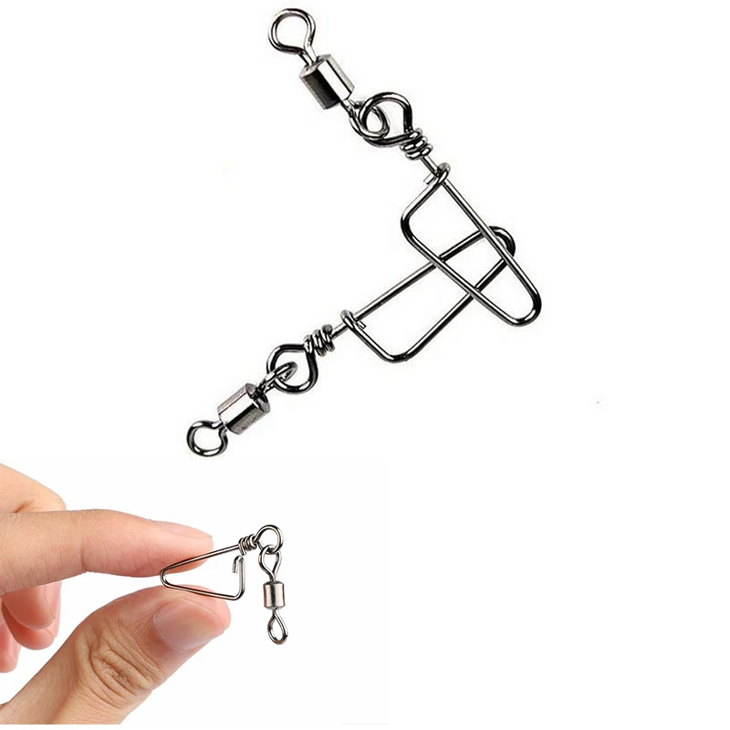 Black Nickle Fishing Swivel Snap Rolling Swivel With Coastlock Snap