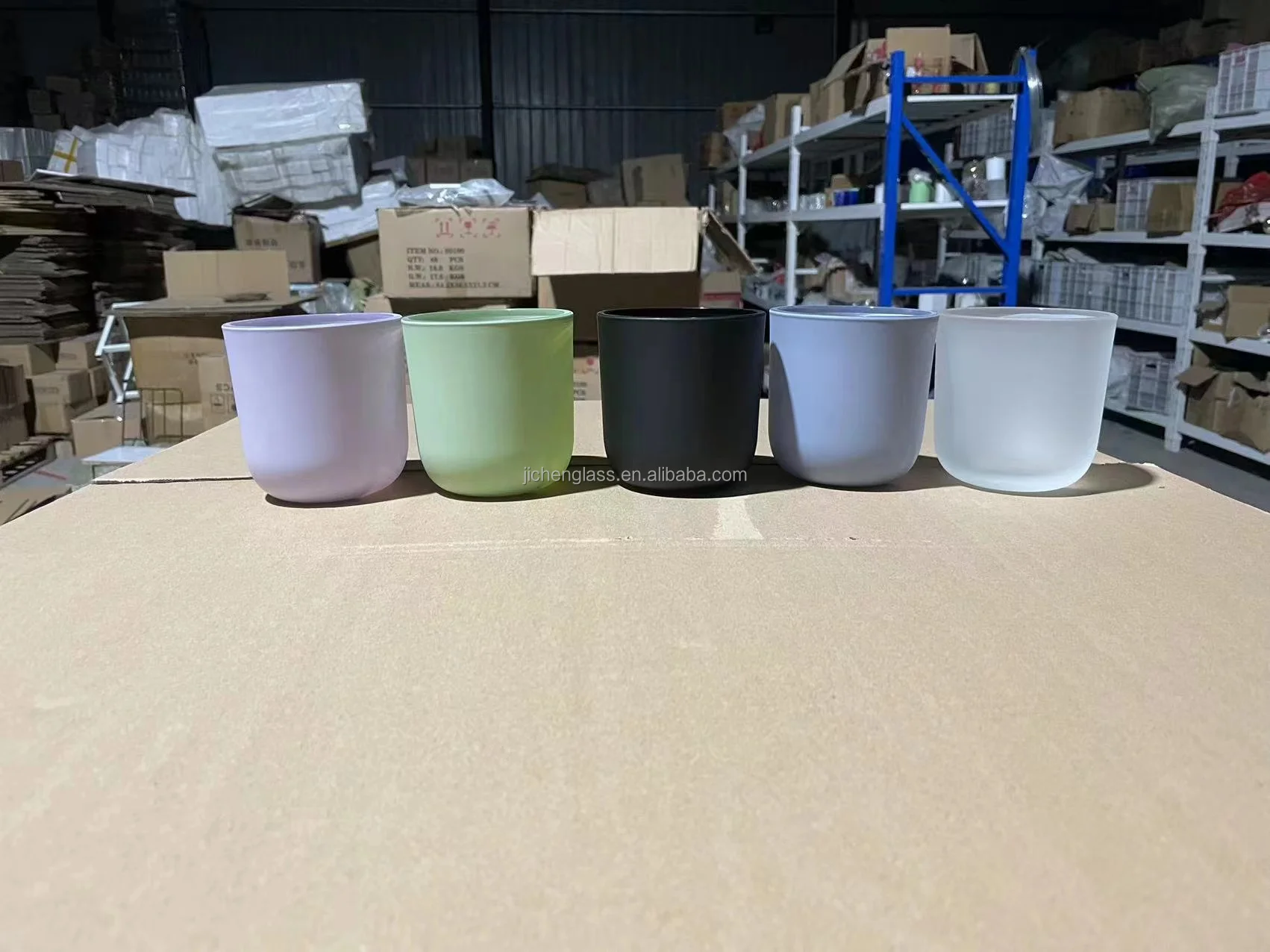 Custom Logo Luxury Candle Containers Round Bottom Heat Resistant Glass ...