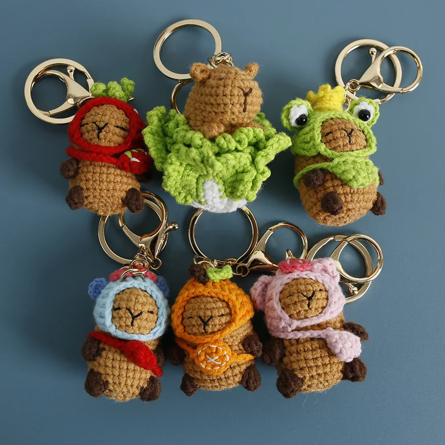 Porte-clés Papillon Au Crochet – Fait Main Aux USA – Bleu – Environ 10 Cm
