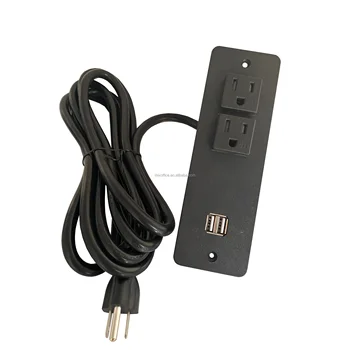 US Recessed 2 Outlets with USB & Type-c Desktop Furniture Fast Charging Port