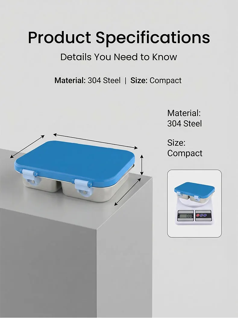 KOLINK 3-Compartment Stainless Steel Bento Box Detail 10