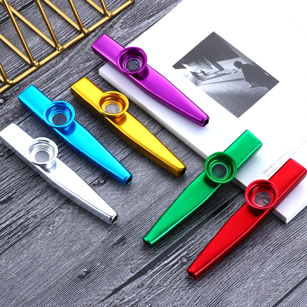 Музыкальные инструменты Kazoos 6 различных цветов металла для детской гитары укулеле скрипки клавиатуры пианино
