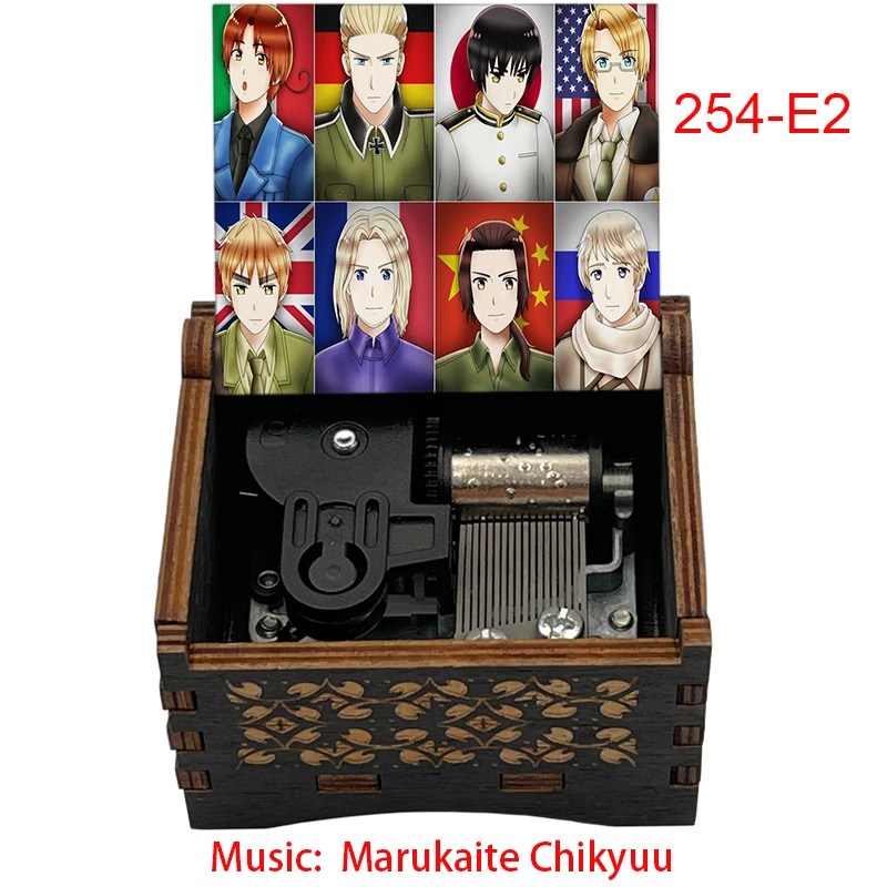 Anime Hetalia Wooden Music Box - Marukaite Chikyuu Melody