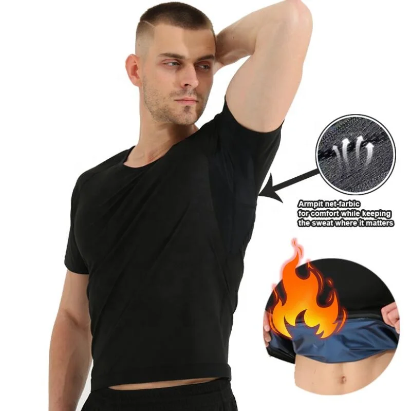 Sauna Shirt for Men Sweat Suit Compression T-Shirt Weight Loss