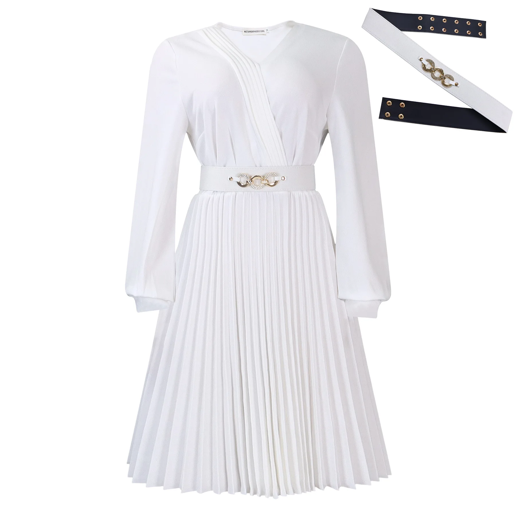 Pleated Elegant Long Sleeve Top Women