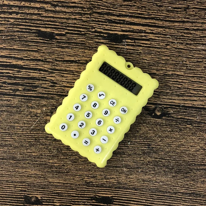 Wendry Mini Calculator Rose Calculateur de Conception de Trousseau Portable Cookies Mignons Style calculateur de Porte-clés Calculatrice de Poche Couleur de Bonbon