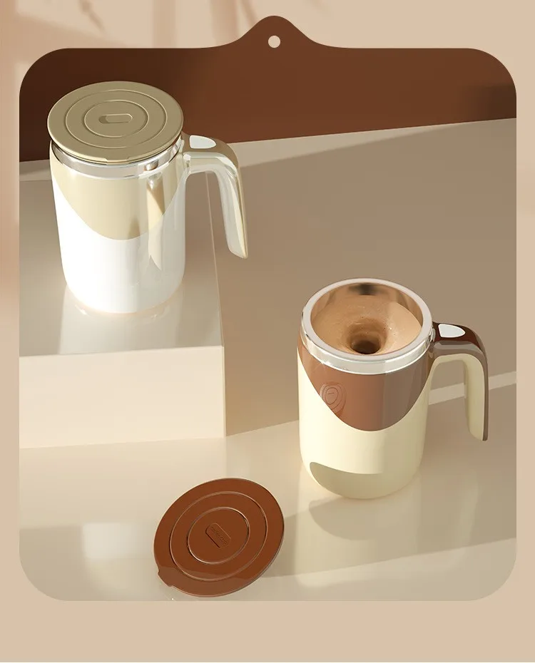 High Quality Wholesale Coffee Tumbler Stainless Steel Tumbler Automatic Mixing Mug Insulated Mug Self Stirring With Handle