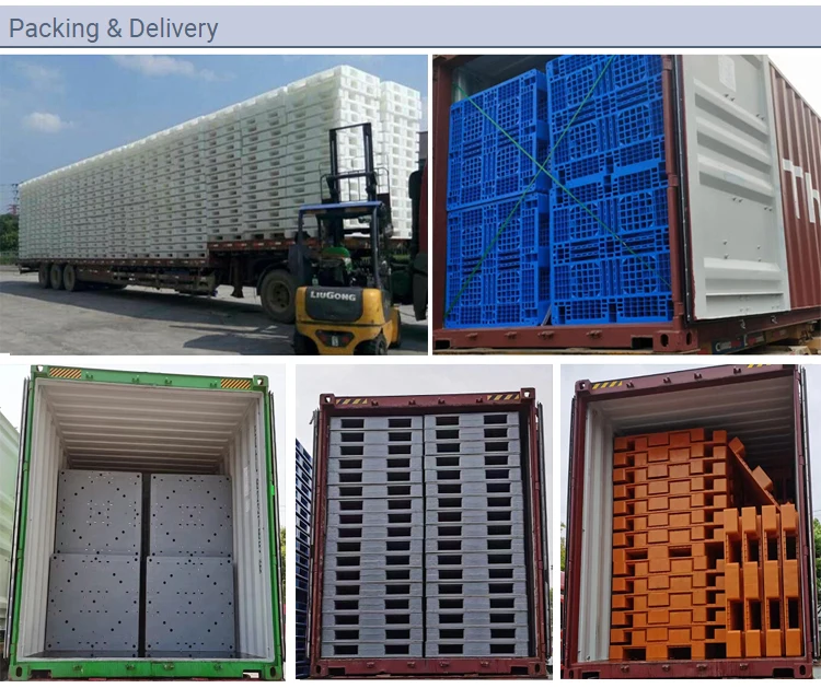 Double Stack Loading Pallets Heavy Duty Double Sides 4 Way Entry Plastic Pallets