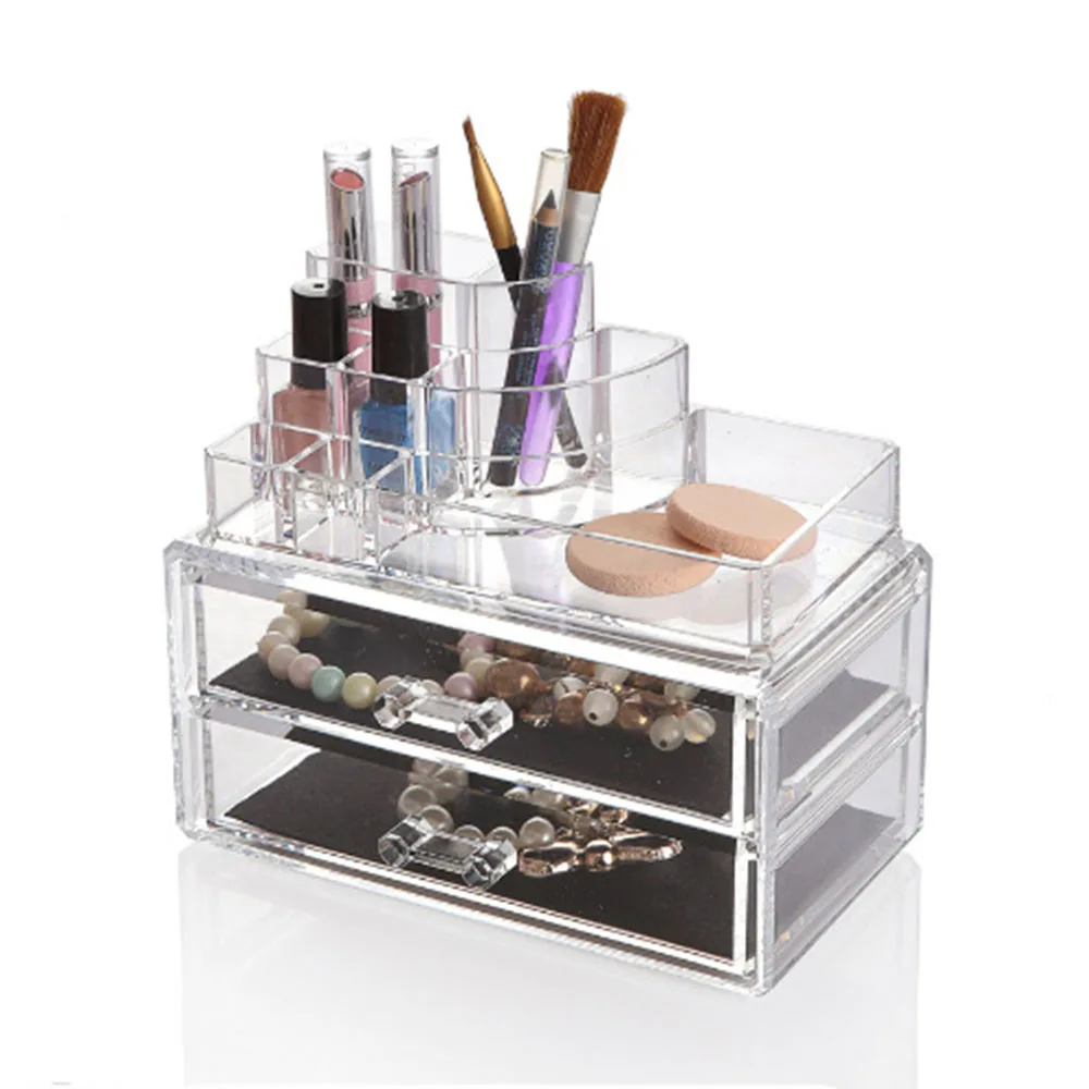 Cross Border Transparent Acrylic Stackable Drawer Storage Boxs Accessories Container Makeup Organizers
