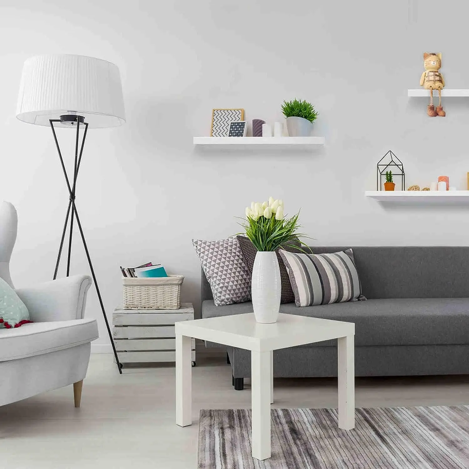 2024 Custom 3 Pieces Set White Solid Wood Wall Storage Shelves Floating Shelves Wall Shelf for Bathroom Bedroom Kitchen
