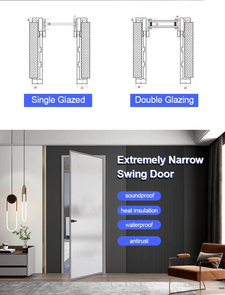 Aluminum Half Glass Door Design Screen Door Panel Sliding Door For