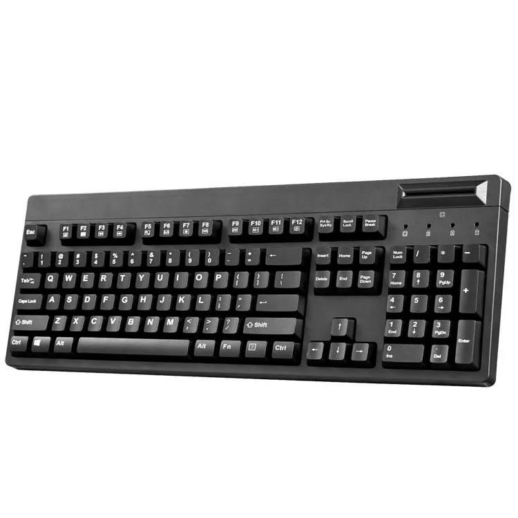 104-Key POS Keyboard with OPOS/JPOS Standard Chip Card Reader Swipe Functionality