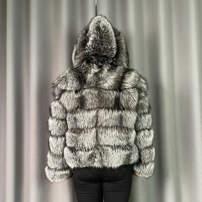Customizable Women's Y2K Winter Bomber Jacket Fluffy Fashion Hood