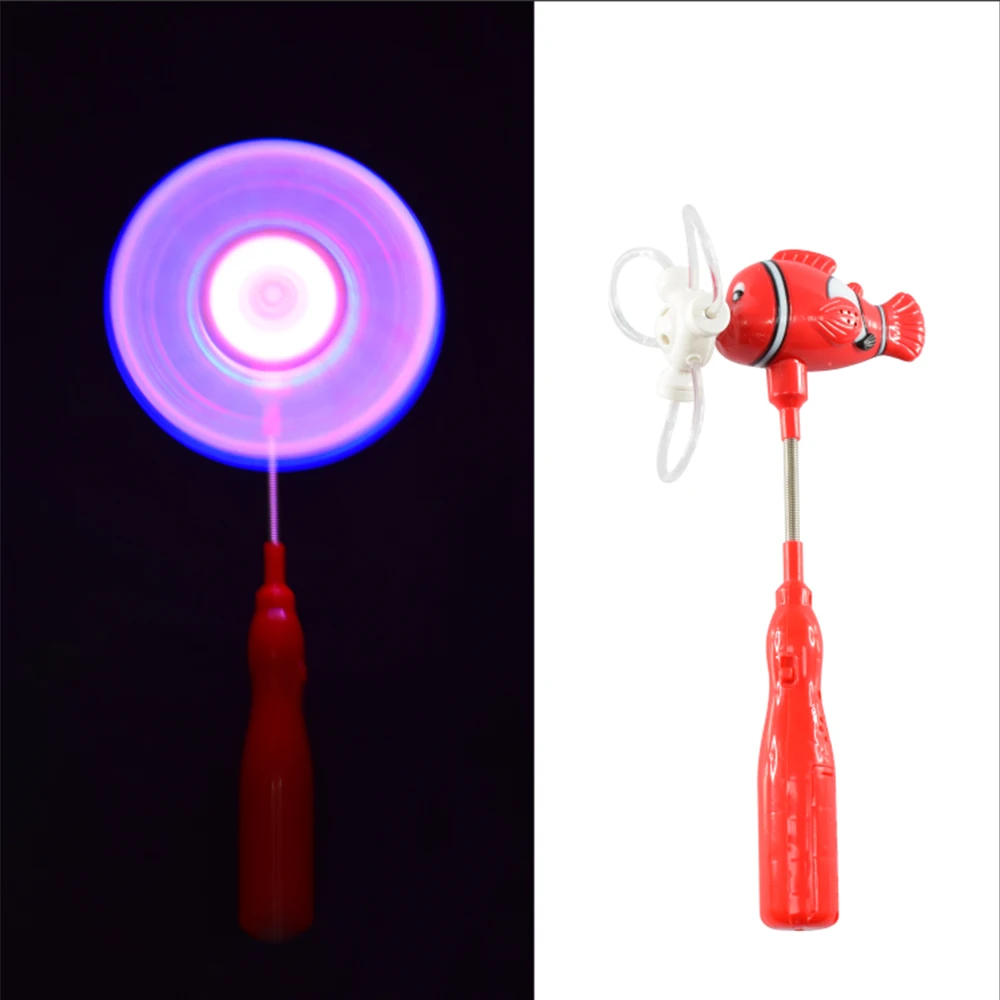 Colorful LED Light-Up Fish Windmill Toy for Kids Flashes and Glows with Magic Windmill Spinner