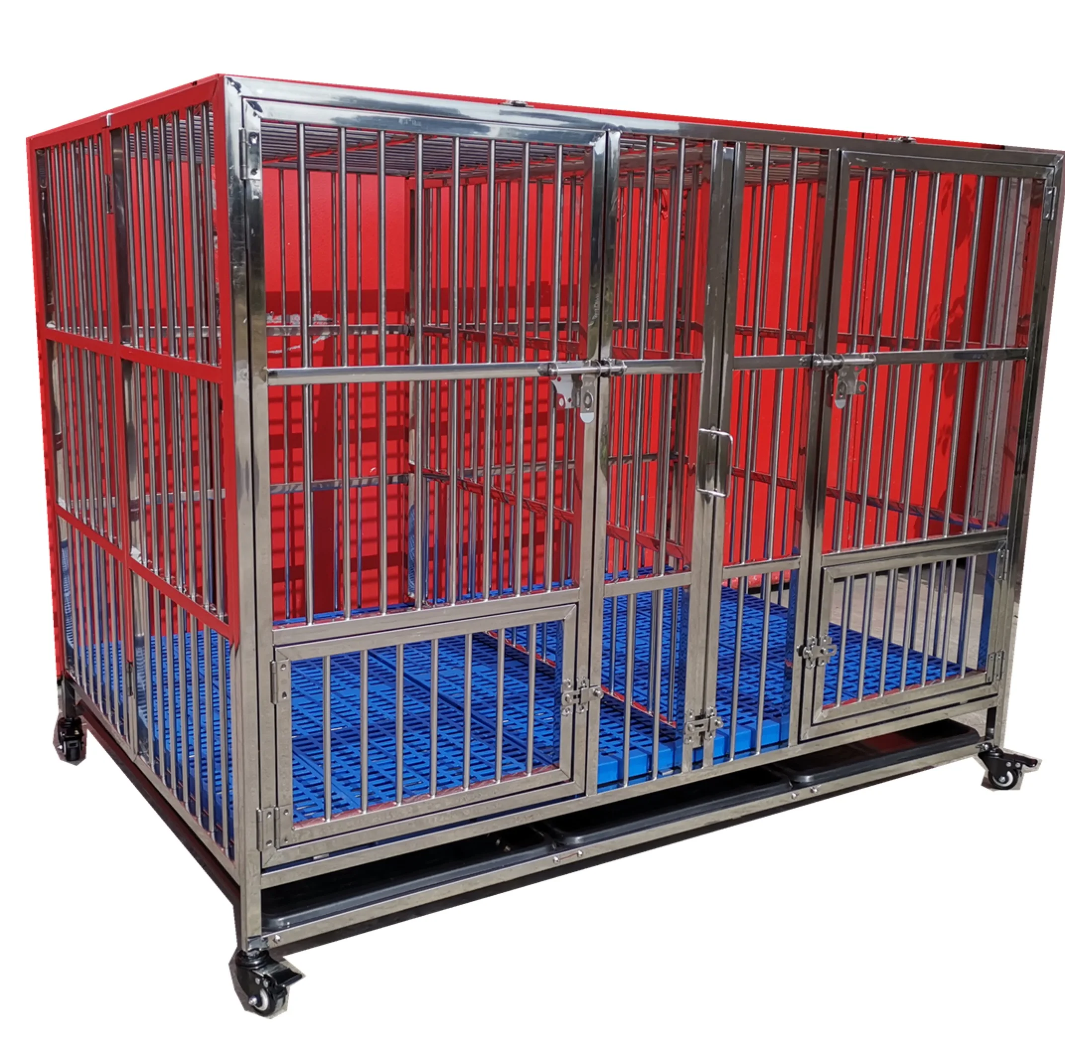 Dog Kennels Cages Collapsible Adult Sale Big Dogs Outdoor Strong Stainless Steel Enclosed Metal