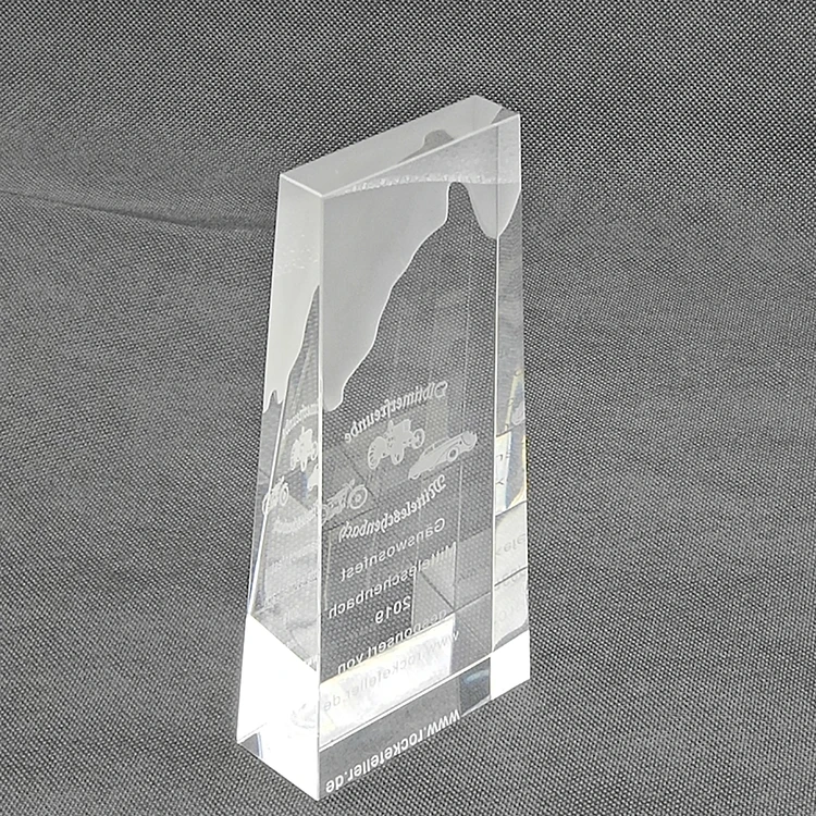 New Crystal Trophy With Sandblasting Crystal Arwrds for clear Color Customized Logo and Size Trophy Glass Trophy and Award