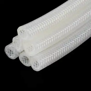 High-Tri Cutting 4 Vacuum Braided Corrugated Dispenser Clamp Food Grade Silicone Industrial Rubber Hose Color Silicon