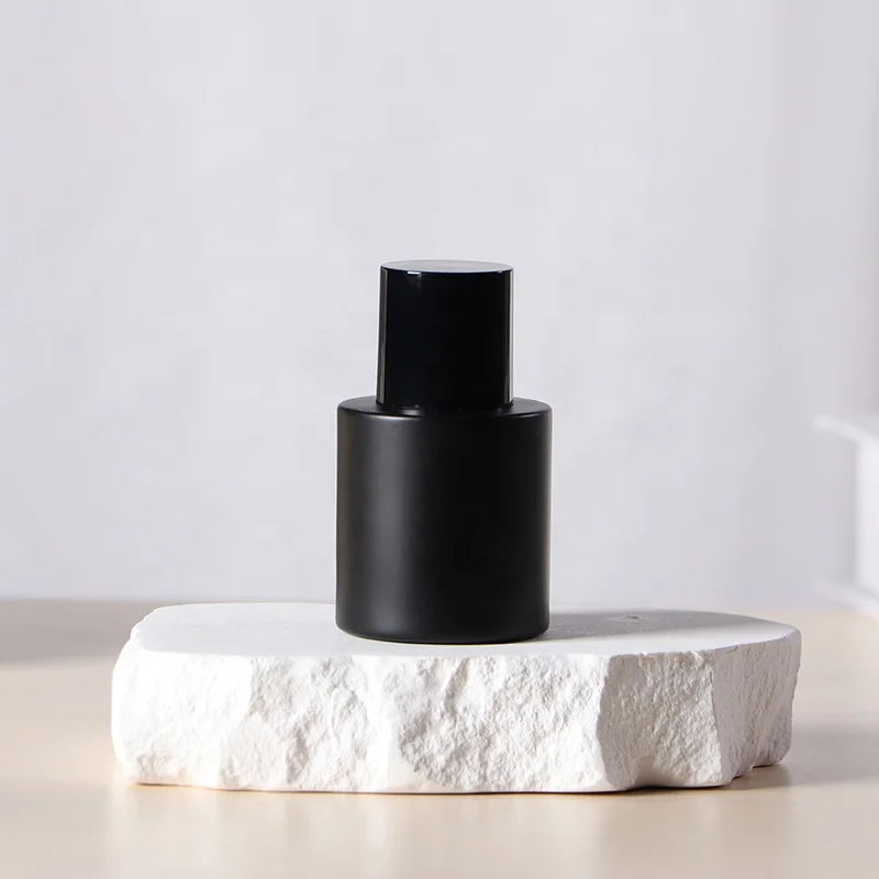 30ml 50ml Empty Round Matte Black Crimp Perfume Glass Bottles Manufacturer