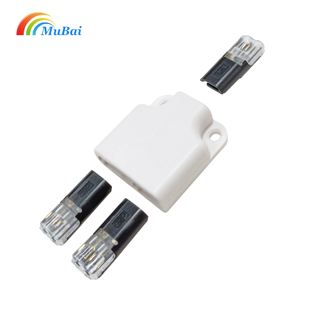 Non Peel Qijie Connector 1 Lead 2 1 Lead 3 1 in 4 Out LED Light Wire Cable Connector Distributor Splitter Box