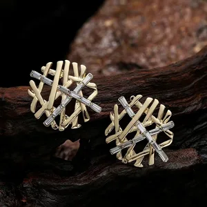 TongLing Woman Girl's Fashion Trendy Alloy Gold Plated Snowflake Stud Earrings Latest New Design Jewelry for Gift