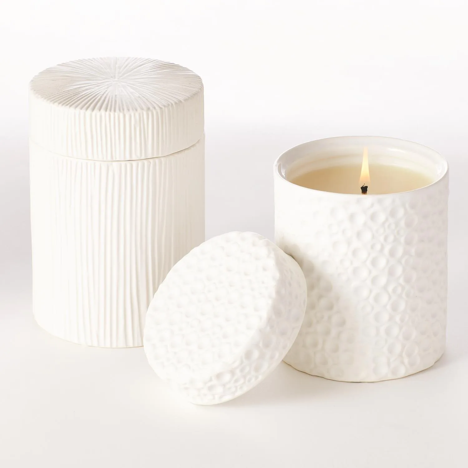 Luxury Large White Ceramic Candle Jars With Lids For Candle Making