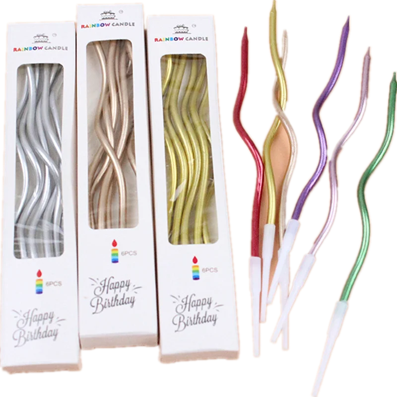 Design Design Twisted Stick Birthday Candles – Gold, Silver, White, Black, 20 Count, 3 1/8 Inches - View #3