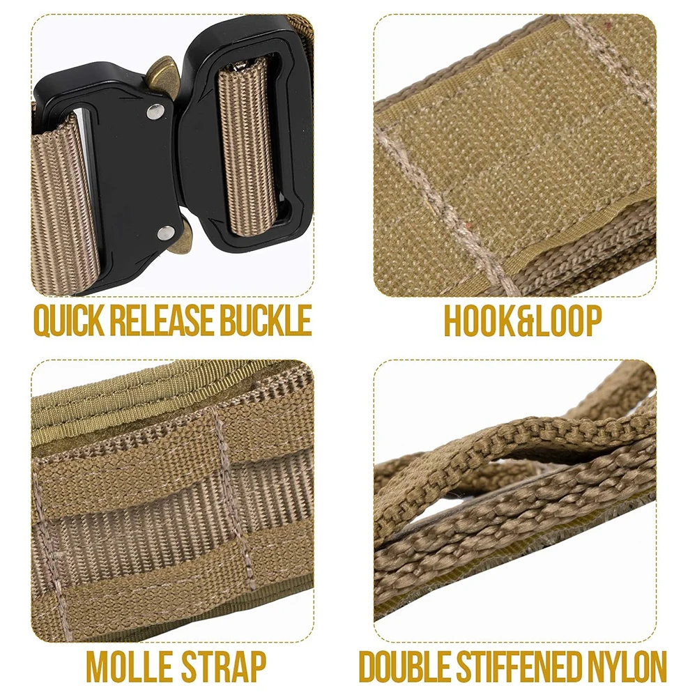 Adjustable Training Quick Release Belts with Inner Belt and Anti-Slip Pad Heavy Duty Sports Tactical Belt