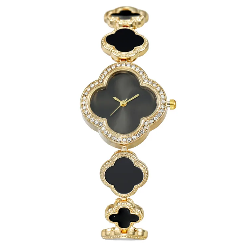 Elegant Design Charm Style Four Leaf Clover with Petals Quartz Movement Watch for Women aperçu 9