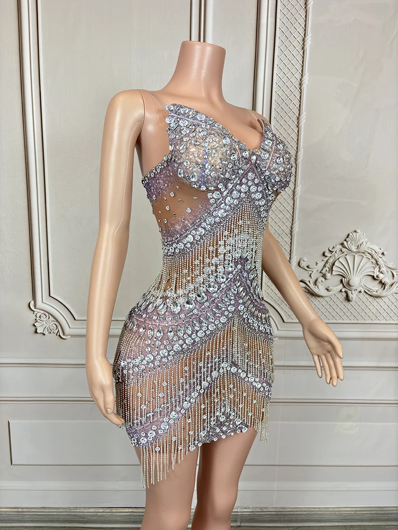 Novance Y4532-b Halter Knee-length Rhinestone Cocktail Dress