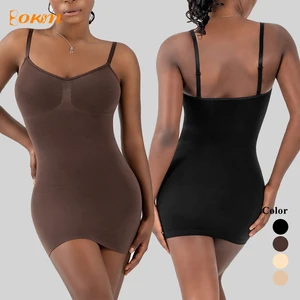 Women's Seamless Shapewear Dress Adjustable Spaghetti Strap Causal Dress for Women Slim-Fitted Full-Body Shaper for Daily Wear