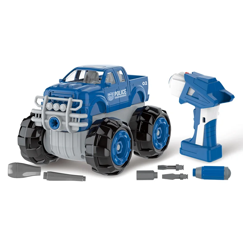 Игрушки STEM «сделай сам», 2 в 1, игрушечный автомобиль, работающий от аккумулятора, строительное здание, грузовик, транспортное средство, винтовой инженер, грузовик