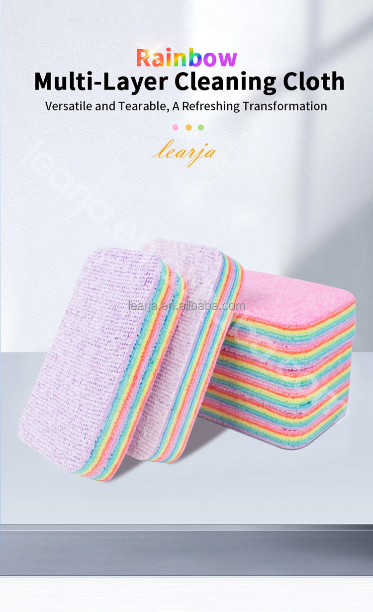 Learja Multi-layer Color Rag Microfiber Towel Efficient Kitchen Wipes ...