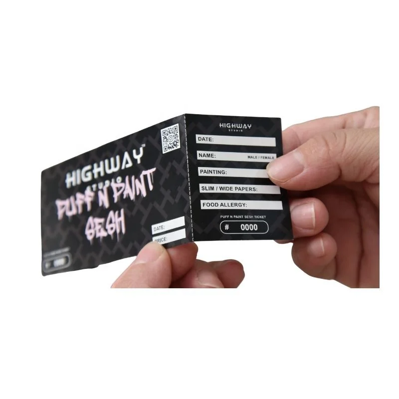 Printed Paper Ticket Voucher Custom Raffle Books Printing Personalized Two Sides Printing Z-folds Tickets