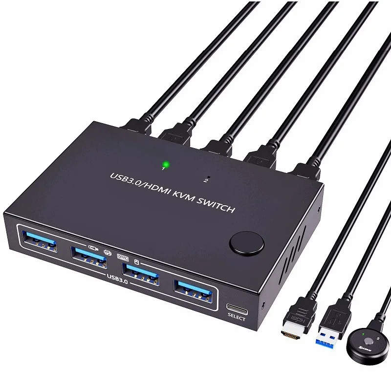 Kceve 2port 4k60hz Hdmi Usb3.0 Kvmswitch With Edidemulation And
