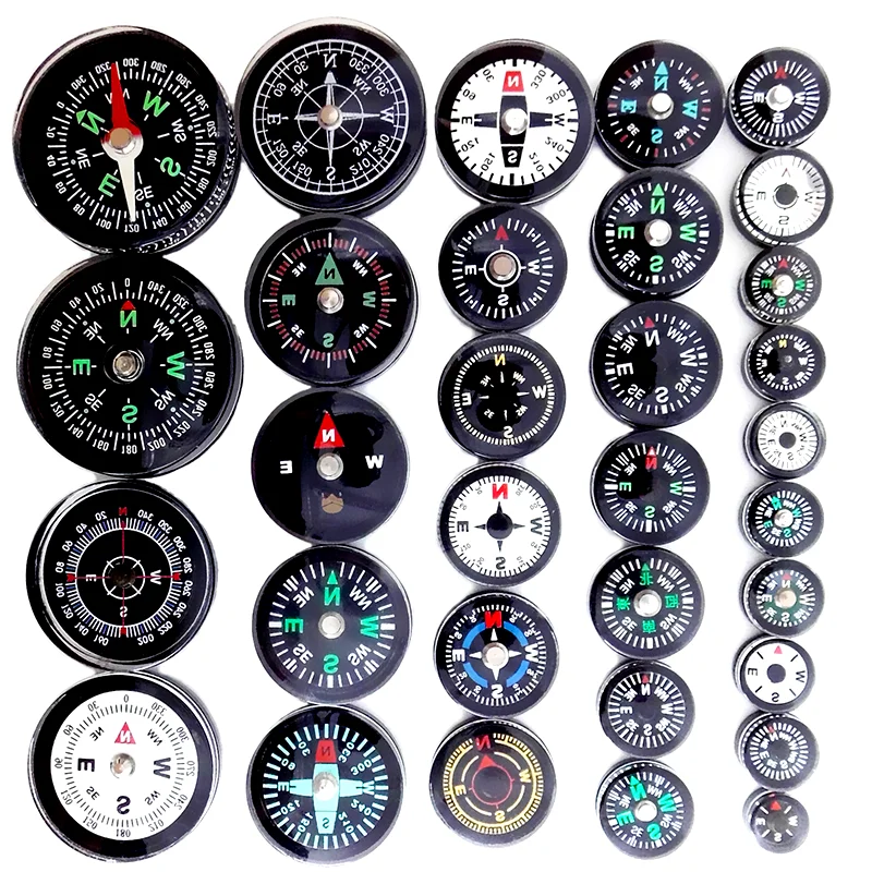 Magnetic Plastic Mini 20mm Diameter Compass for Survival Kits Camping Hiking