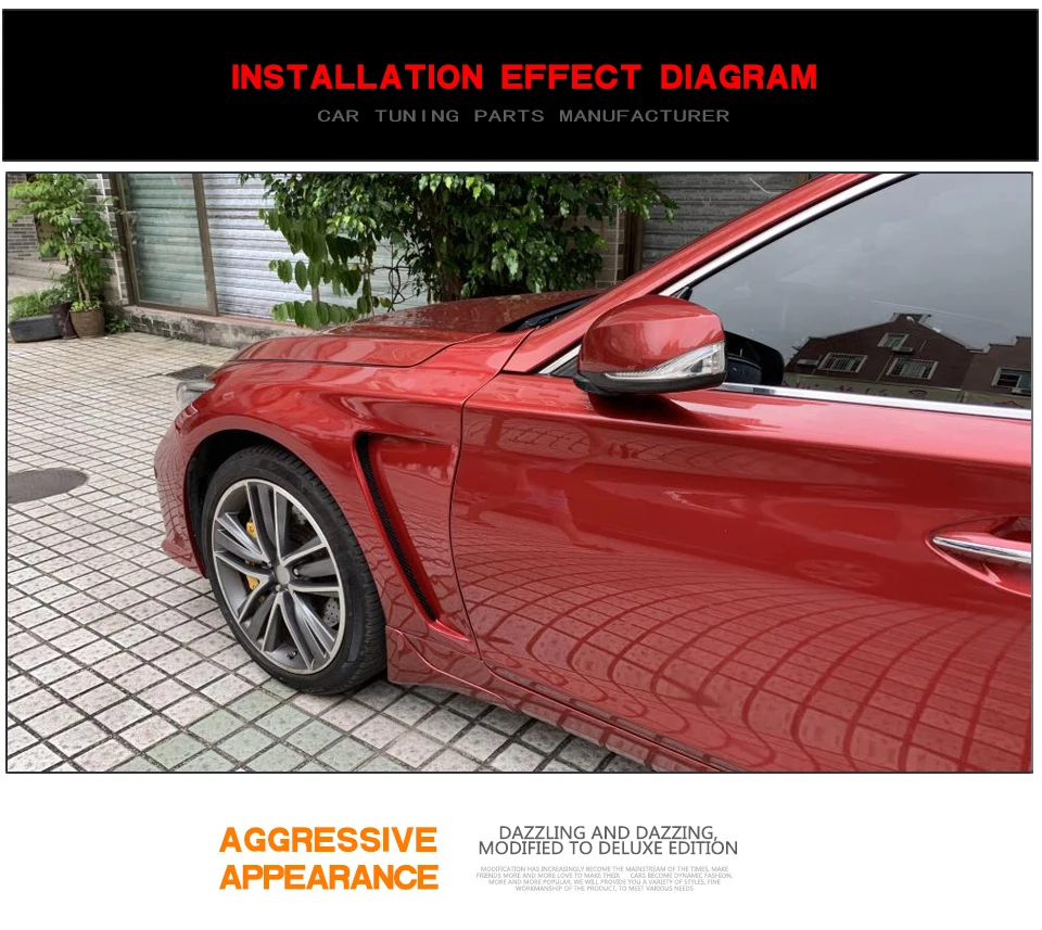 Carbon Fiber Q50 Sport Car Front Fender For Infiniti Q50 Premium Sedan