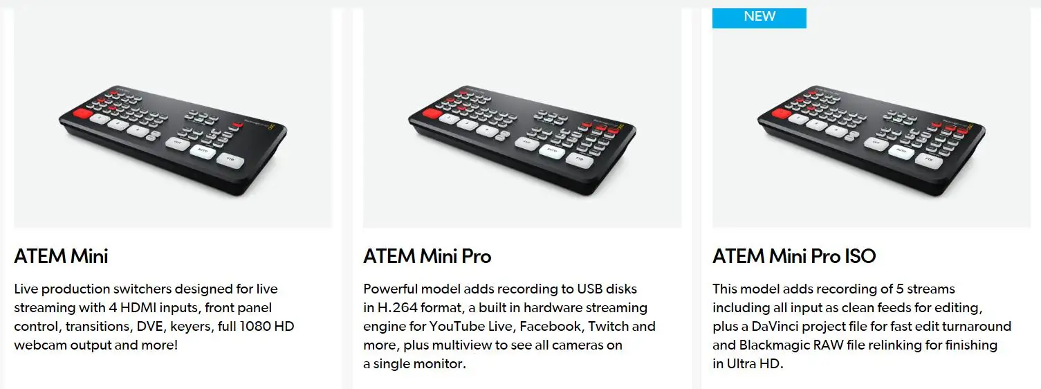 Wholesale Blackmagic Atem Mini Pro Atem Mini Atem Mini Pro Iso Live Stream Switcher Multi View Recording New Features Video Switchers From M Alibaba Com