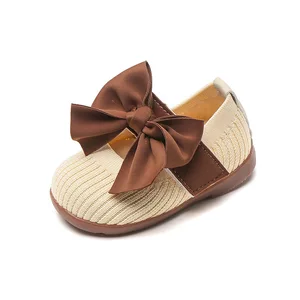 ODM OEM Brand Party Baby Dress Shoes 0-3 Year Old Rubber Sole Anti Slip Baby Walking Shoes Bow Girl Princess Shoes for Baby Girl