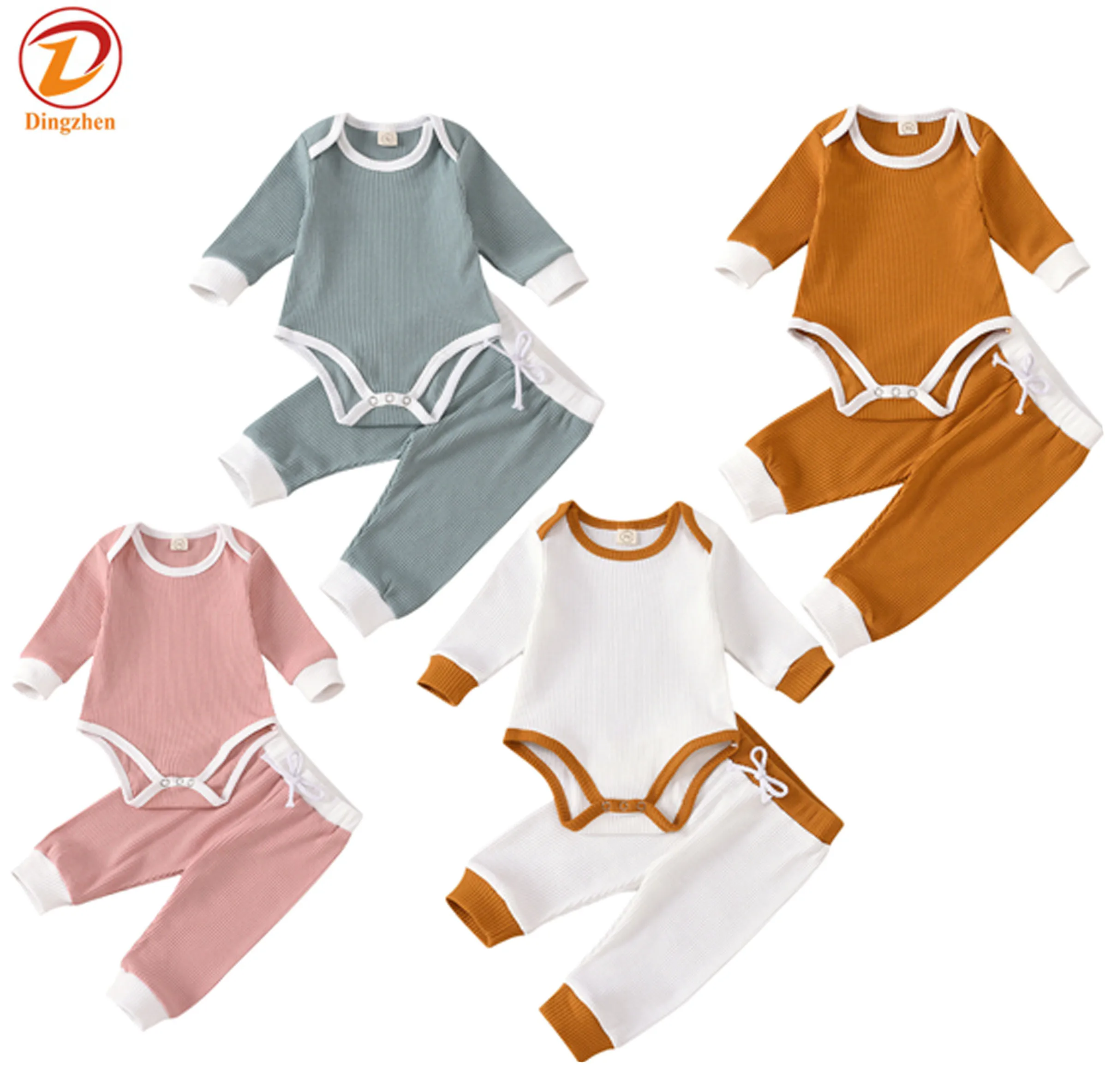 Wholesale Newborn Baby Clothing Set Two Piece Cotton Long Sleeve Sets