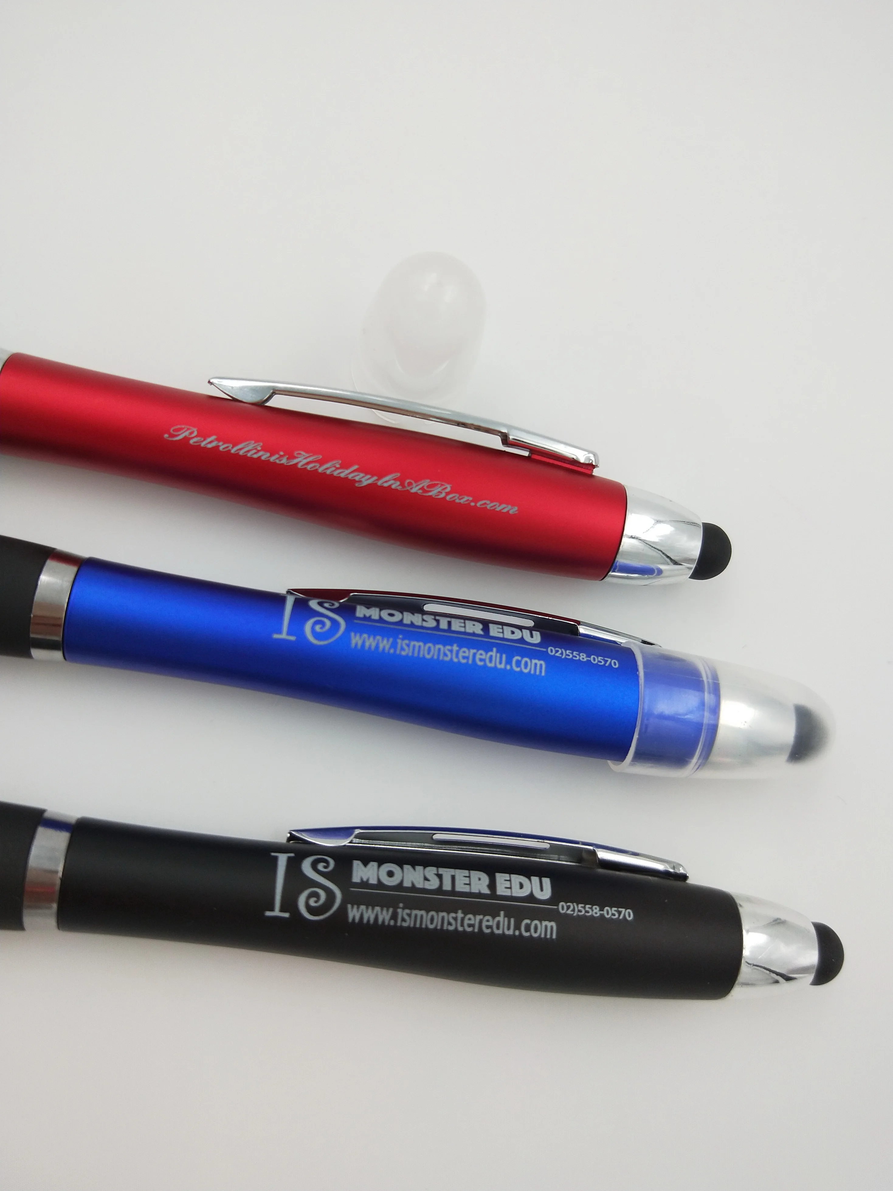 Custom Logo Laser Engrave Branded Ballpoint Pen with LED Light with Low min Order