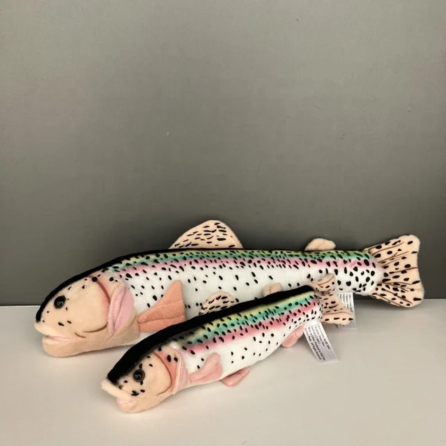 custom Lifelike Marine Animals plush Fish Rainbow Trout Stuffed Toys Soft octopus plushies Promotional Gifts