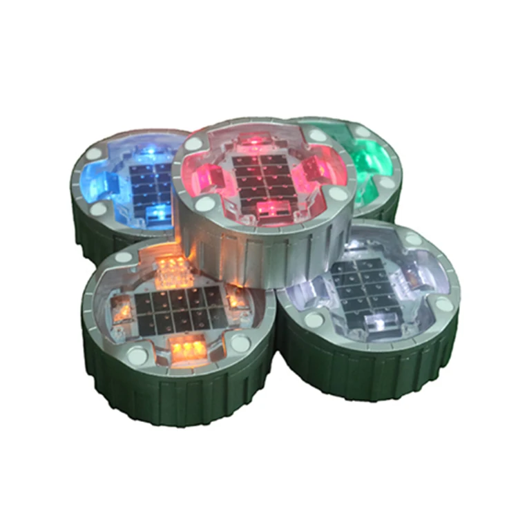 Алюминиевый круглый мигающий подземный подъездной дорожный маркировочный светильник, солнечный дорожный светильник