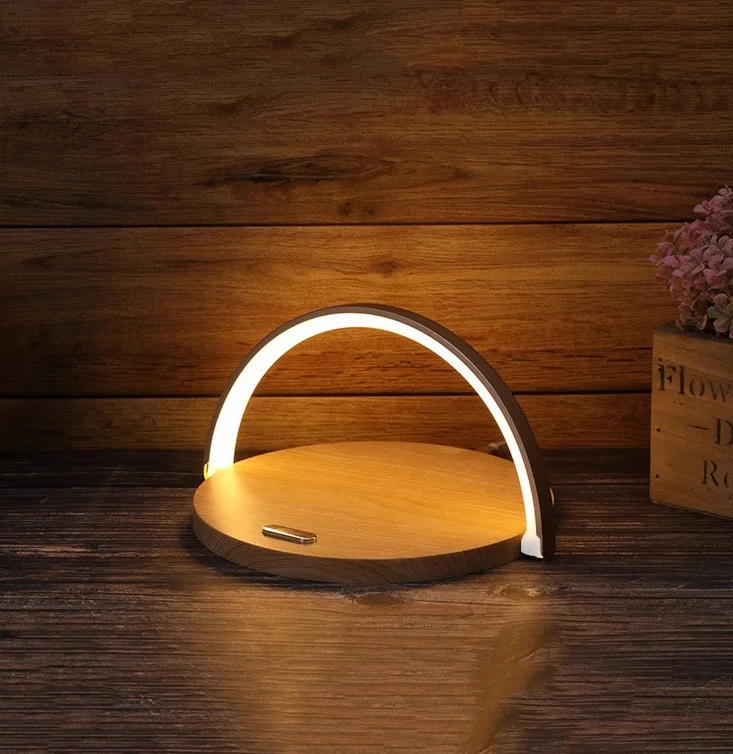 jarry wholesales touch switch design desk  lamp with wireless charging port besides night light
