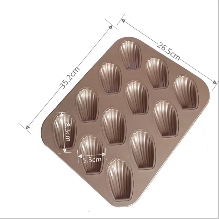 6 Cavity Shell Shaped Carbon Baking Tray Non Stick Easy To Clean Oven